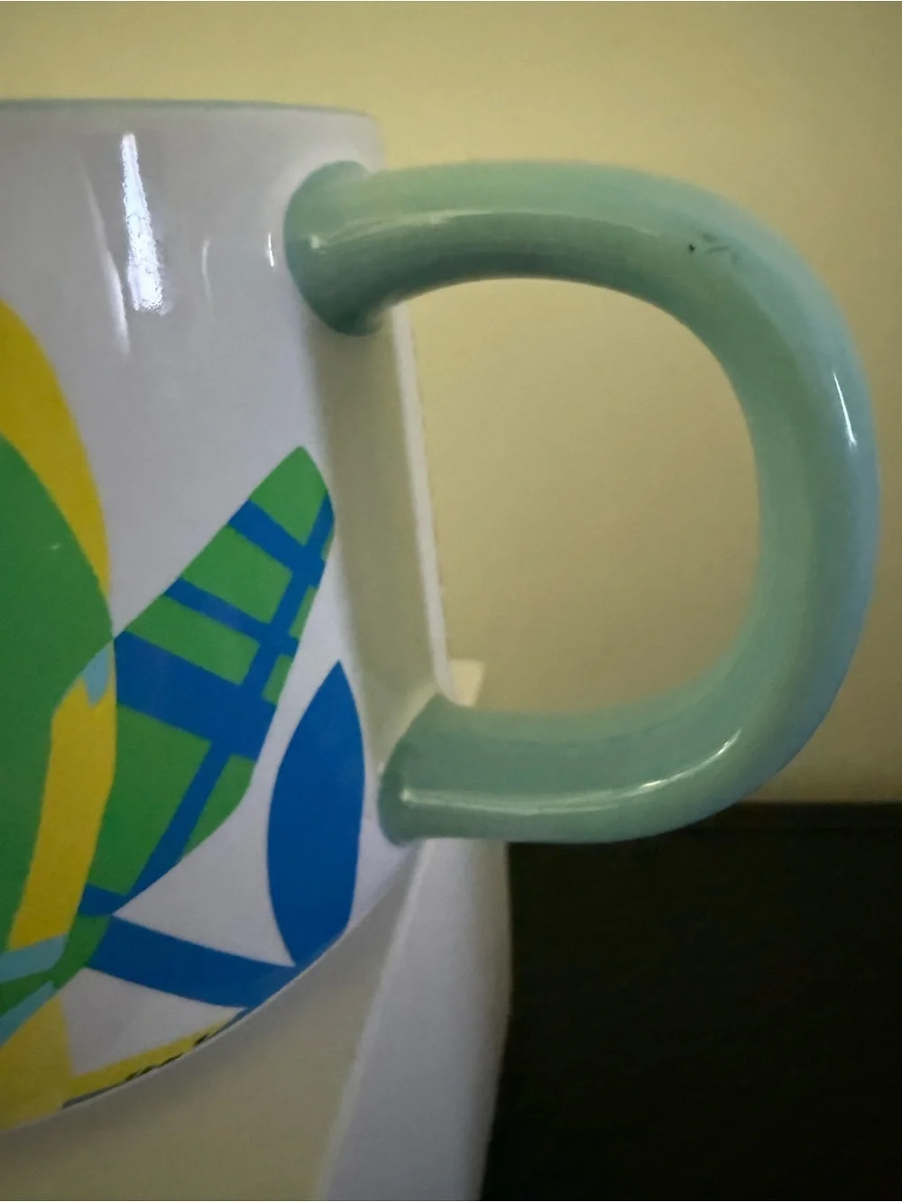 Citrus Floral Coffee Ceramic Mug Starbucks Yellow Blue 14oz Pre-Owned